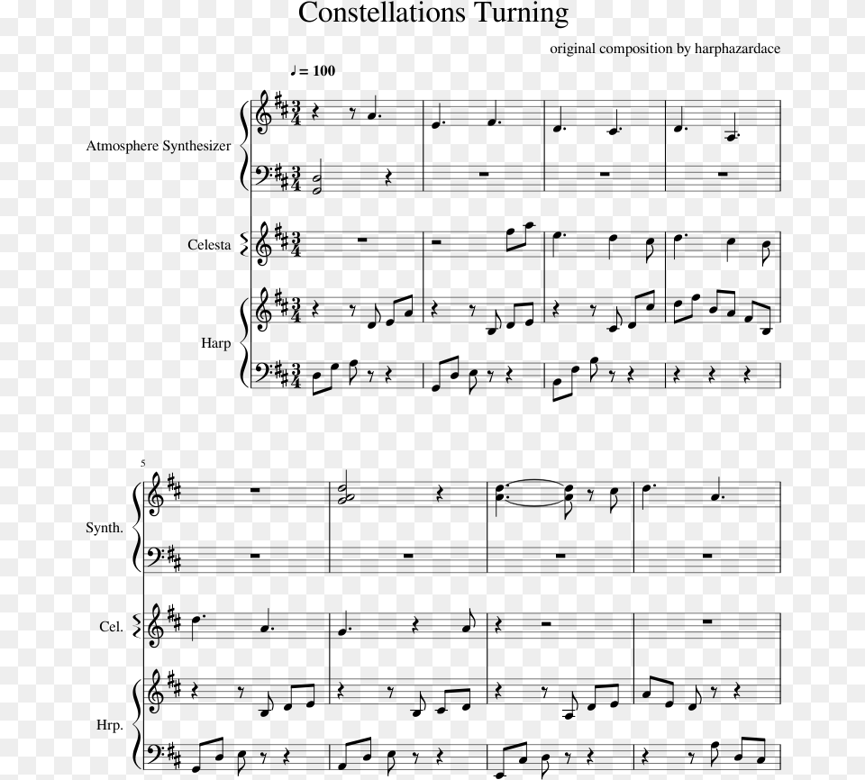 Constellations Turning Sheet Music Composed By Original Sheet Music, Gray Free Png