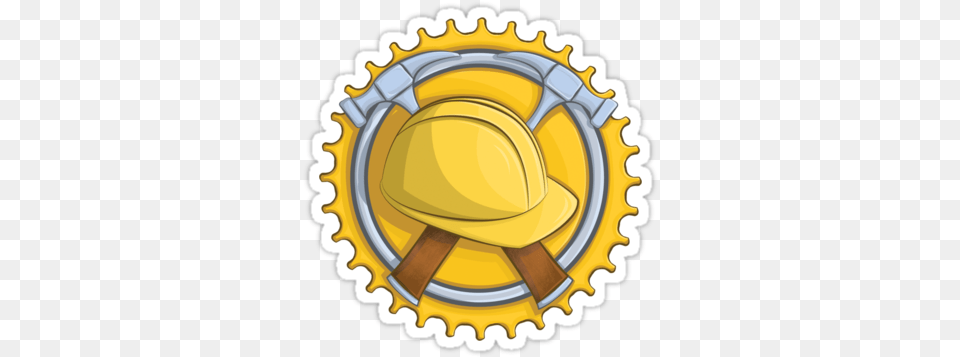 Construction Badge Sticker By Anmgoug On Redbubble Federal Bbs Sprocket, Clothing, Hardhat, Hat, Helmet Free Transparent Png