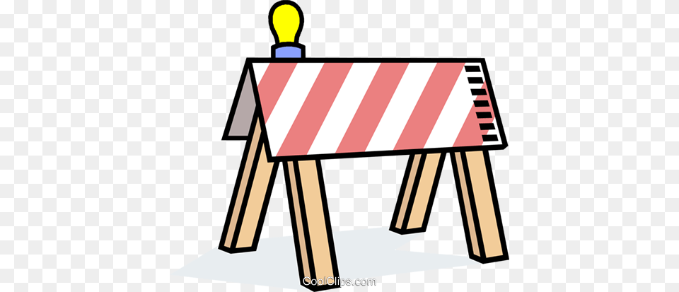 Construction Barricade Royalty Vector Clip Art Illustration, Fence Free Transparent Png
