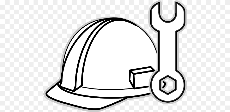 Construction Clipart Black And White Construction Black And White, Clothing, Hardhat, Helmet, Plant Png