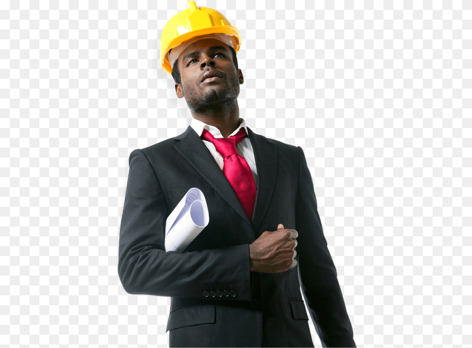 Construction Engineer Wearing Yellow Safety Hat Hard Hat, Helmet, Jacket, Hardhat, Formal Wear Png Image
