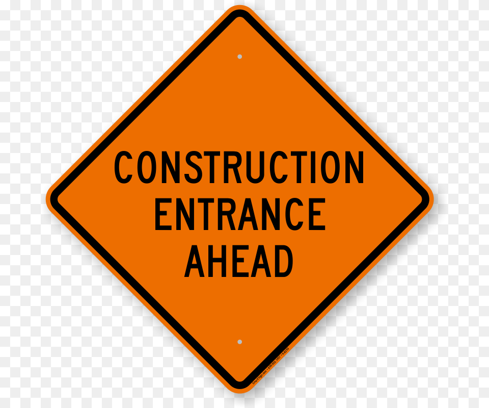 Construction Entrance Ahead Road Work Sign Sku K, Symbol, Road Sign Png Image