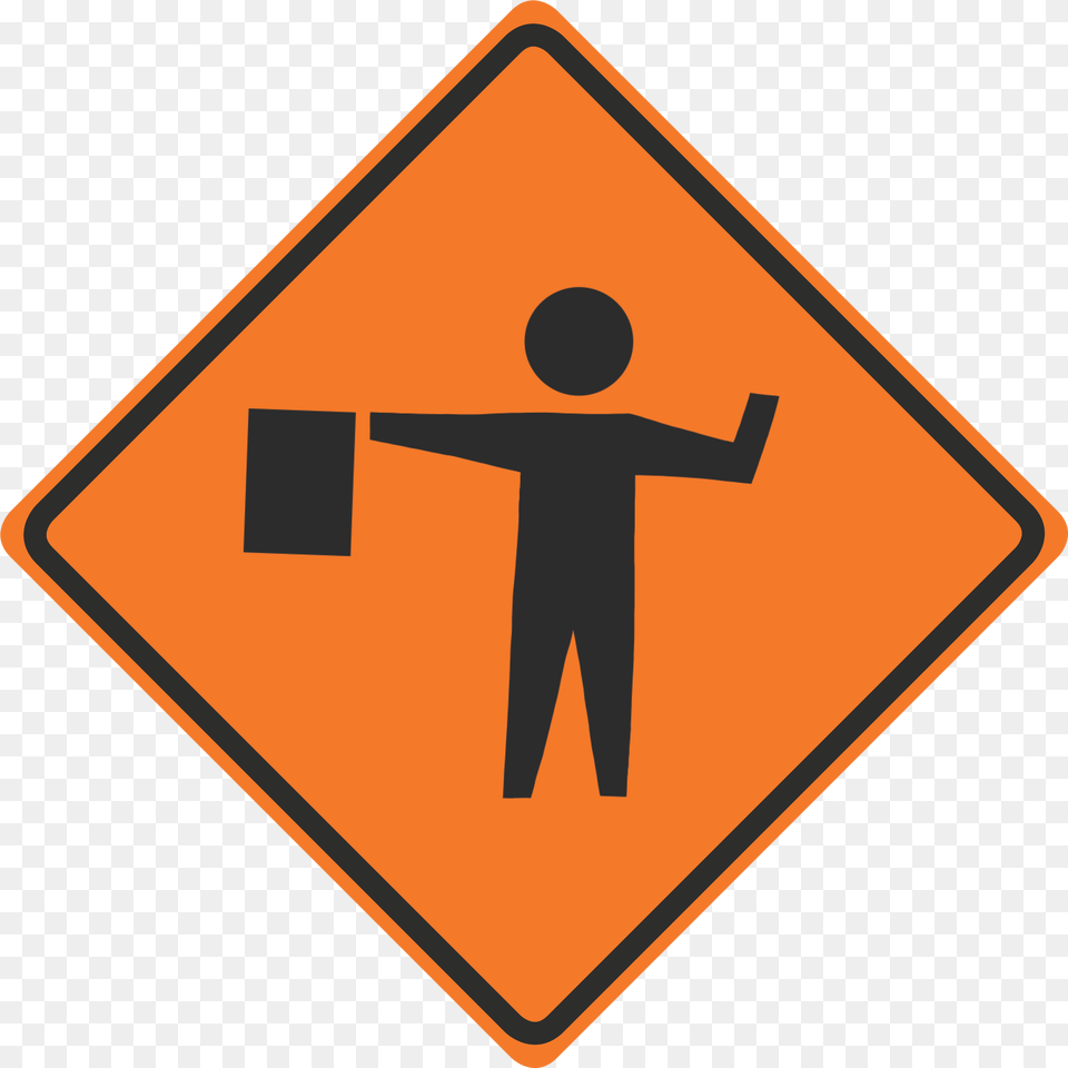 Construction Flagger Sign, Symbol, Road Sign Png