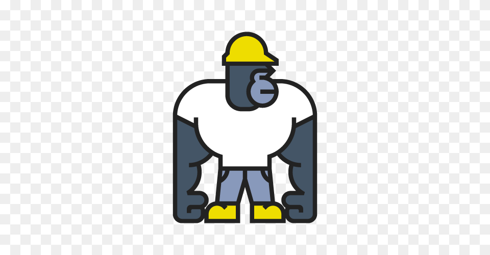 Construction Gorilla, Clothing, Hardhat, Helmet, Person Png Image