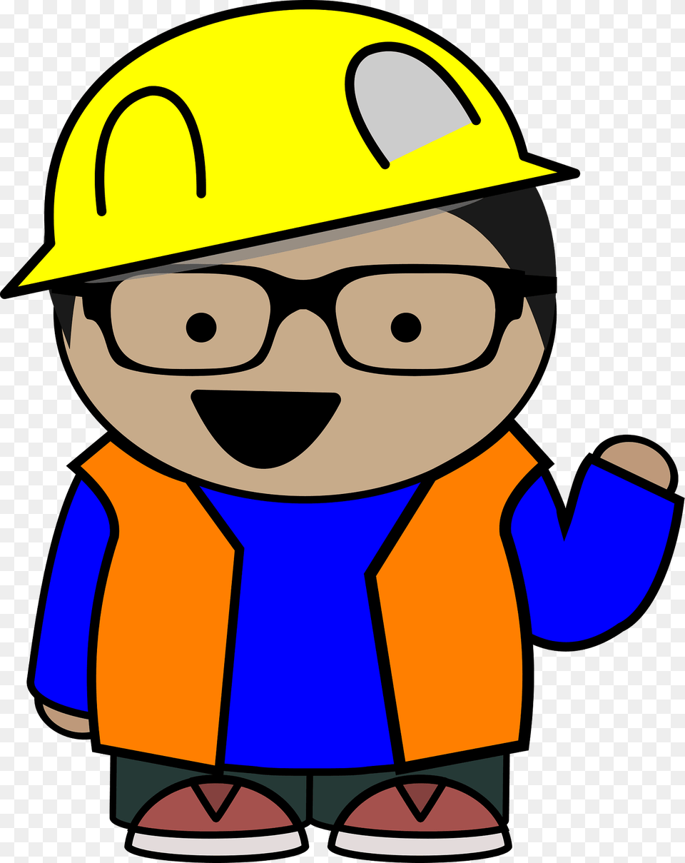 Construction Kid With Eyeglasses Clipart, Clothing, Hardhat, Helmet, Baby Free Png Download