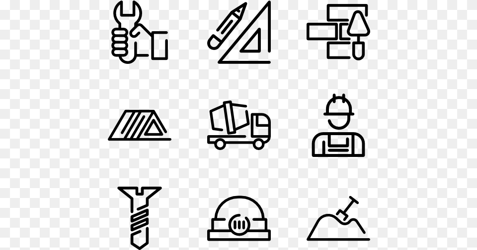 Construction Line Icon, Gray Png