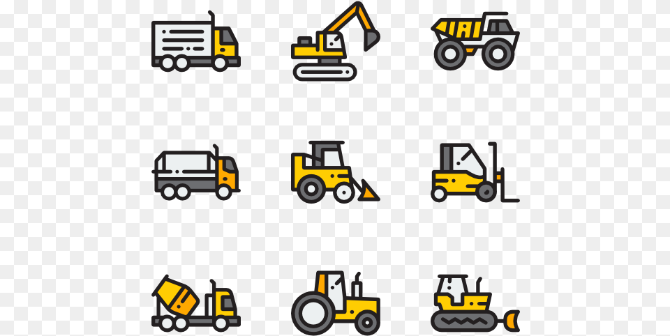 Construction Machinery Construction Equipment Icon Free, Machine, Bulldozer, Transportation, Vehicle Png Image