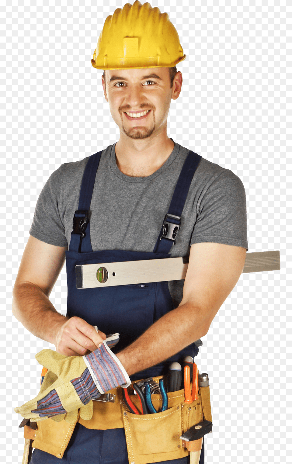 Construction Man Man With Tools, Worker, Person, Helmet, Hardhat Free Transparent Png