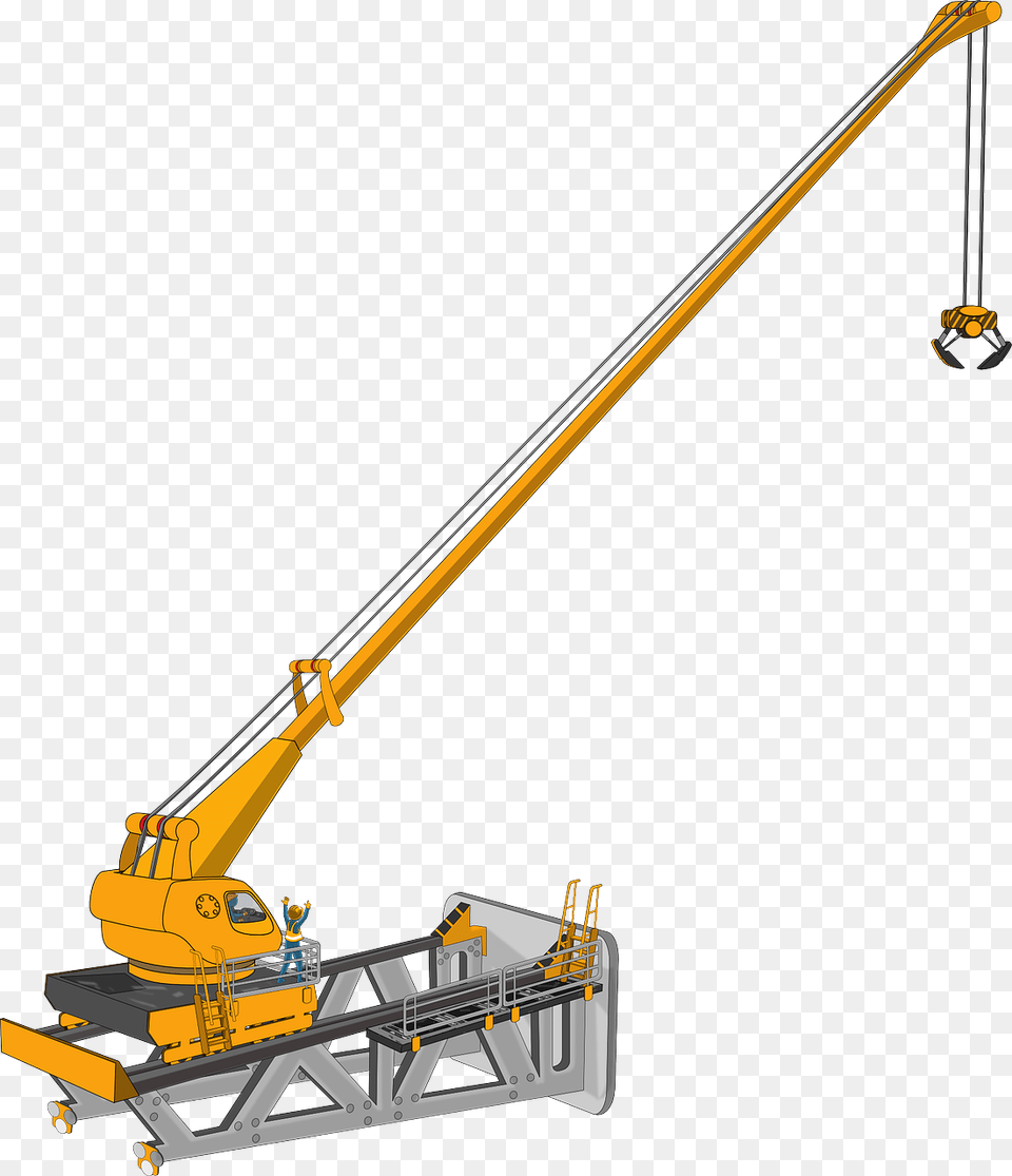 Construction Picture Crane Excavator, Construction Crane, Device, Grass, Lawn Png Image