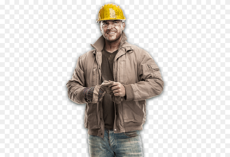 Construction Safety Worker Wearing Gloves At Work, Person, Jacket, Helmet, Hardhat Free Transparent Png