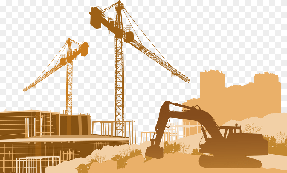 Construction Site Vector, Construction Crane Free Transparent Png