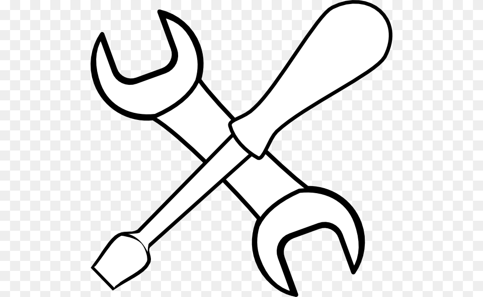 Construction Tools Clipart Black And White Clip Art Construction Tools, Wrench, Device, Grass, Lawn Free Png