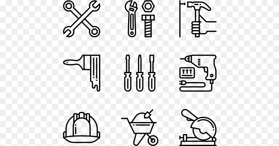 Construction Tools Event Icon, Gray Png