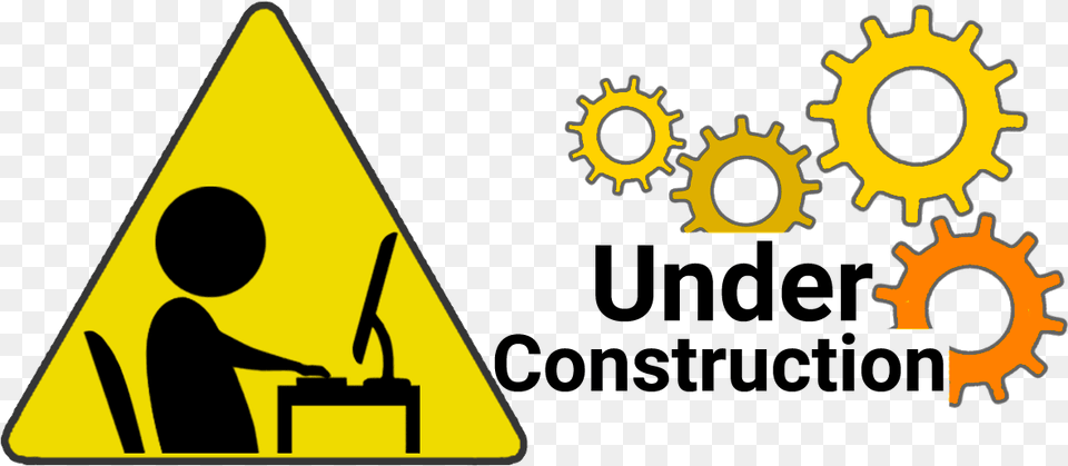 Construction Transparent Website Under Construction Sign, Machine, Gear, Road Sign, Symbol Png