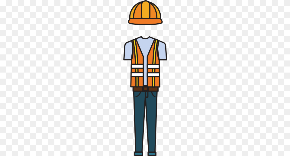 Construction Uniform With Helmet Construction Worker Uniform Clipart, Clothing, Hardhat, Lifejacket, Vest Png
