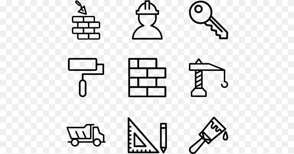 Construction Vector Lines Icons, Gray Free Png