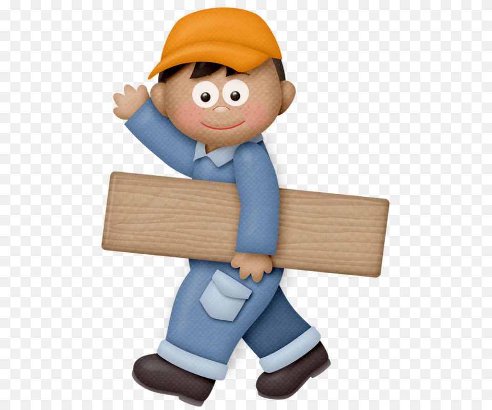 Construction Worker And Album, Doll, Toy, Face, Head Free Png Download