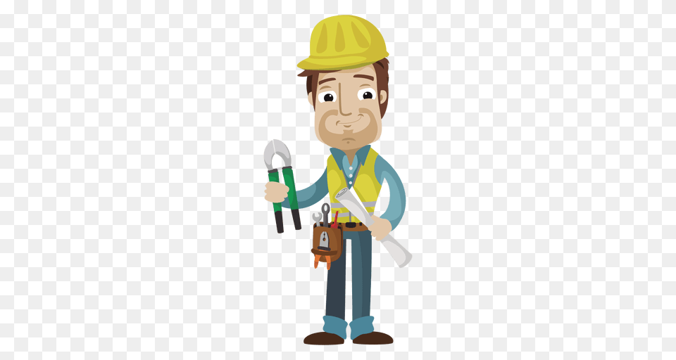 Construction Worker Cartoon Illustration, Clothing, Hardhat, Helmet, Person Free Png Download