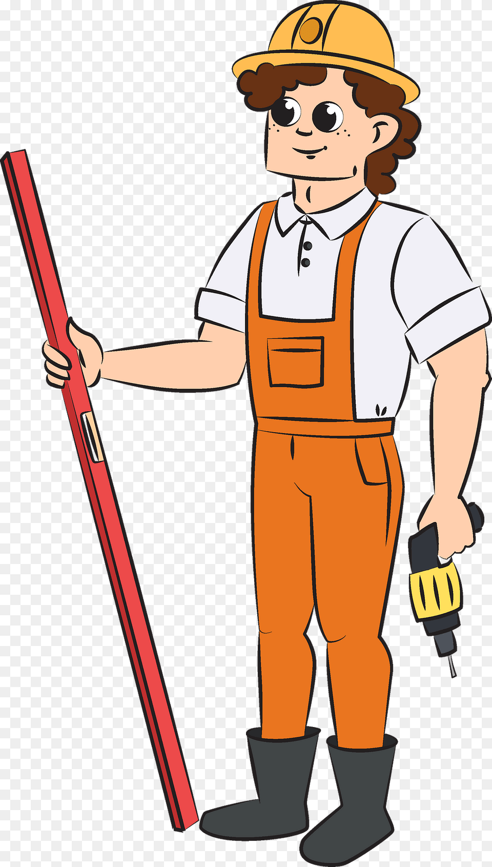Construction Worker Clipart, Cleaning, Person, Boy, Child Free Png Download
