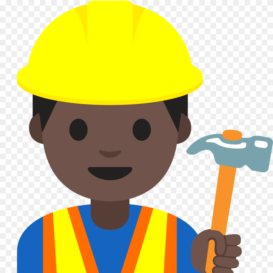 Construction Worker Emoji Clipart, Clothing, Hardhat, Helmet, Person Free Png Download