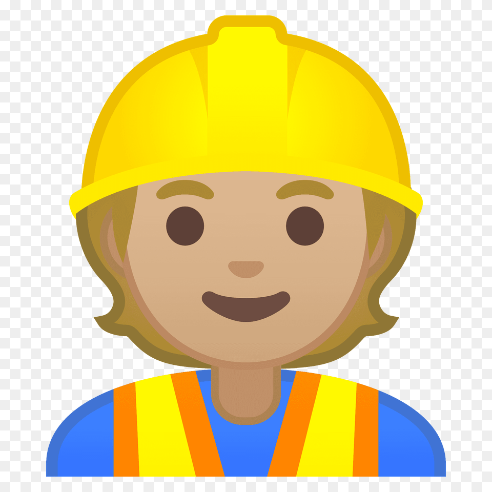 Construction Worker Emoji Clipart, Clothing, Hardhat, Helmet, Face Free Png