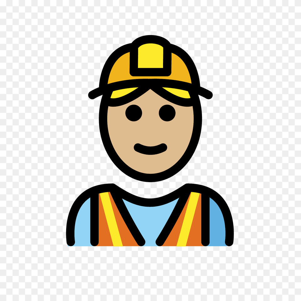 Construction Worker Emoji Clipart, Clothing, Hardhat, Helmet, Person Free Transparent Png