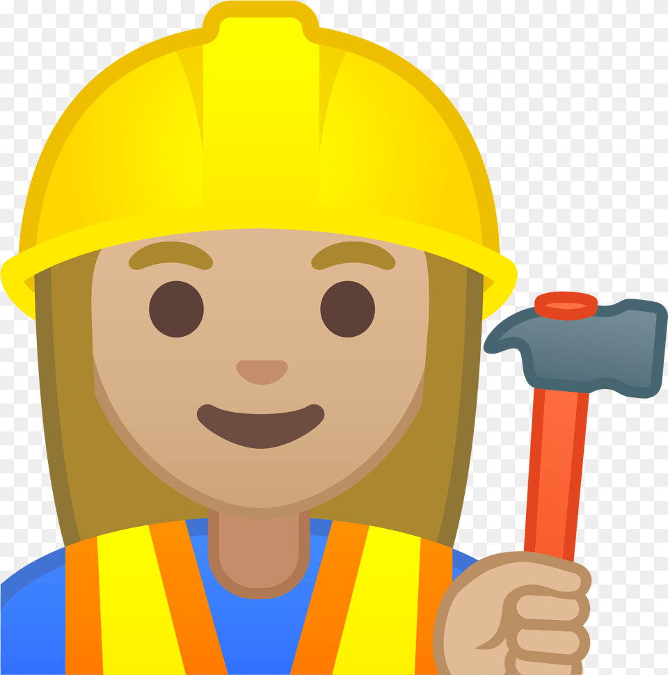 Construction Worker Emoji Download Woman Construction Worker Emoji, Clothing, Hardhat, Helmet, Person Free Png