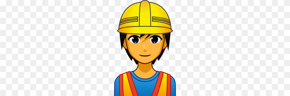 Construction Worker Emojidex, Clothing, Hardhat, Helmet, Adult Free Png