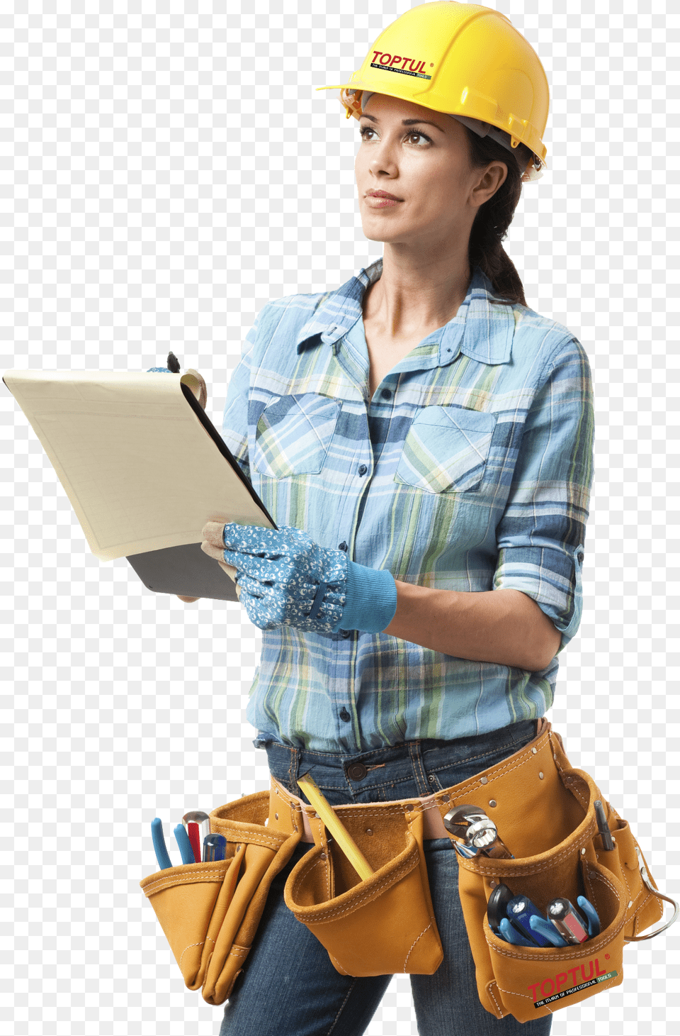 Construction Worker Girl Construction Worker, Clothing, Glove, Hardhat, Helmet Free Transparent Png