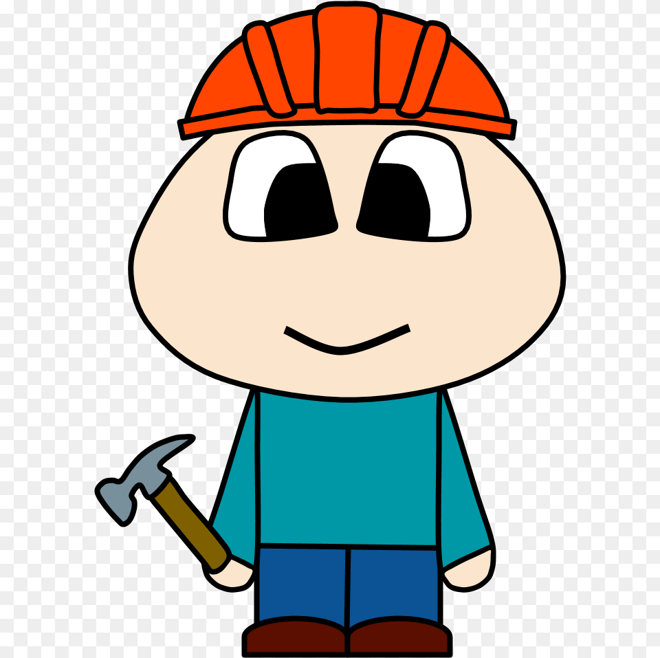 Construction Worker Helmet Hammer Big Eyes Cartoon Cartoon Person With Stitches, Baby, Clothing, Hardhat Free Png
