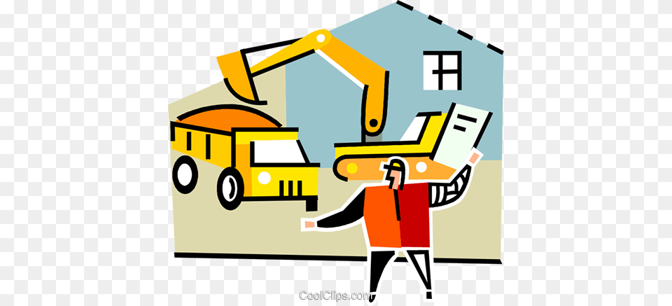 Construction Worker Loading A Dump Truck Royalty Vector Clip, Bulldozer, Machine Png