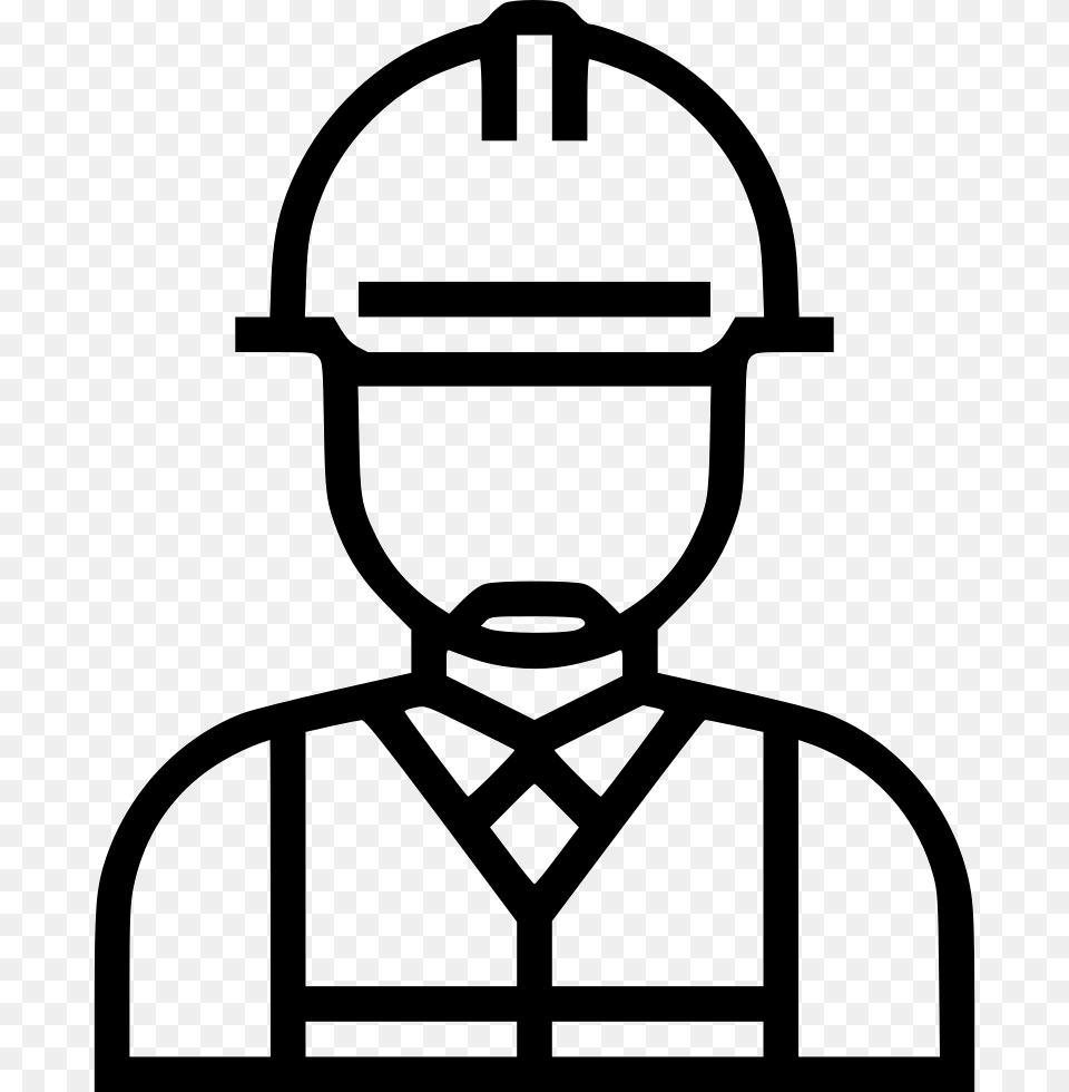 Construction Worker Profile Icon Worker, Clothing, Hardhat, Helmet, Stencil Free Png Download