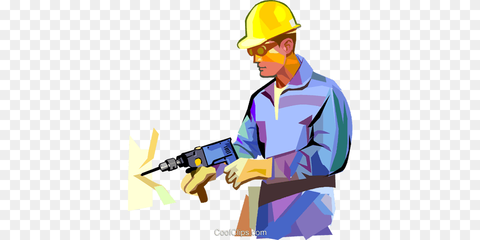 Construction Worker Royalty Vector Clip Art Illustration, Person, Helmet, Hardhat, Clothing Free Png