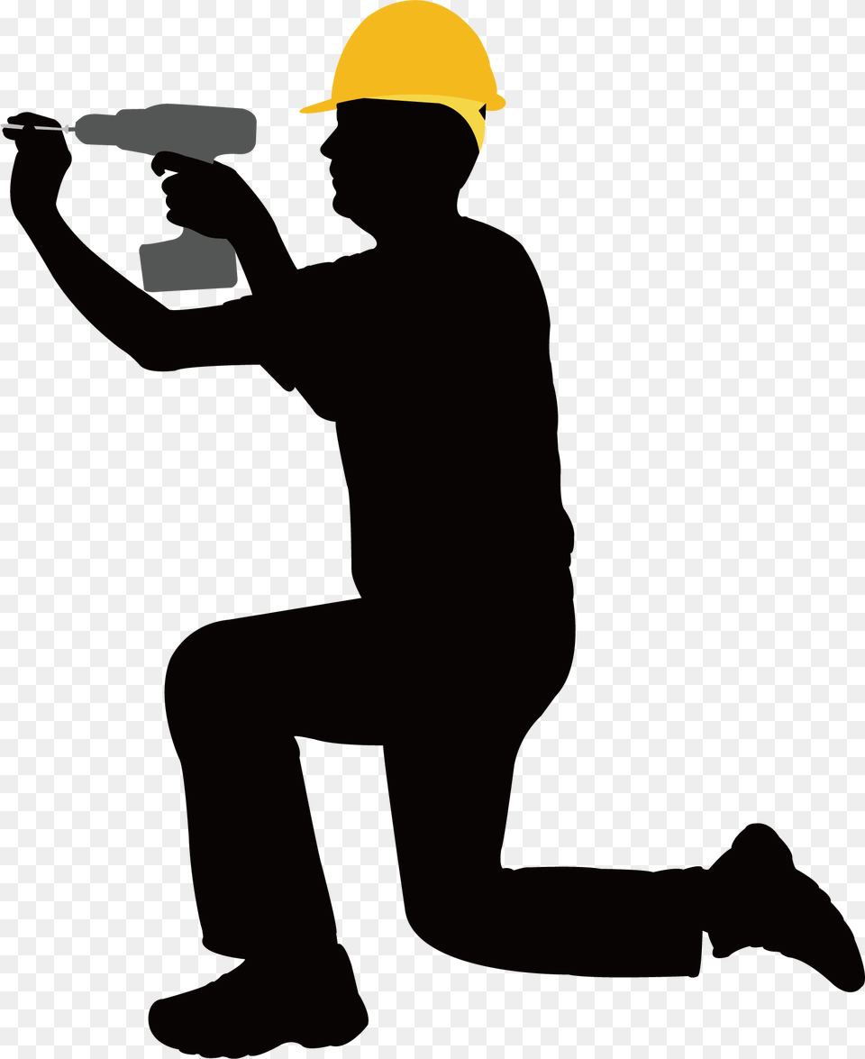 Construction Worker Silhouette Silhouette Construction Worker Clipart, Clothing, Hardhat, Helmet, Person Free Png Download