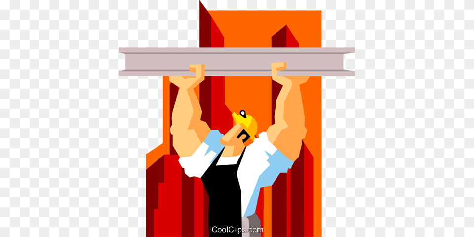 Construction Worker Suspending Beam Royalty Vector Clip Art, Person Free Png Download