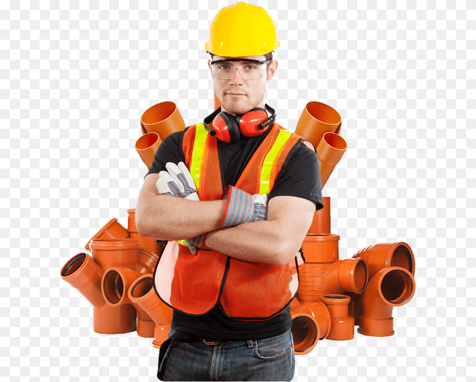Construction Worker White Background, Clothing, Hardhat, Helmet, Vest Png Image