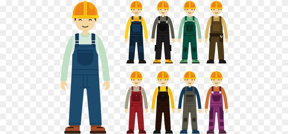 Construction Worker With Overalls Construction Worker Image Cartoon, Pants, Clothing, Hardhat, Helmet Free Png