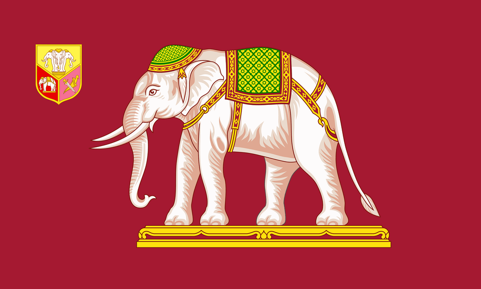 Consular Flag Of Siam Rama V Clipart, Animal, Elephant, Mammal, Wildlife Free Png Download