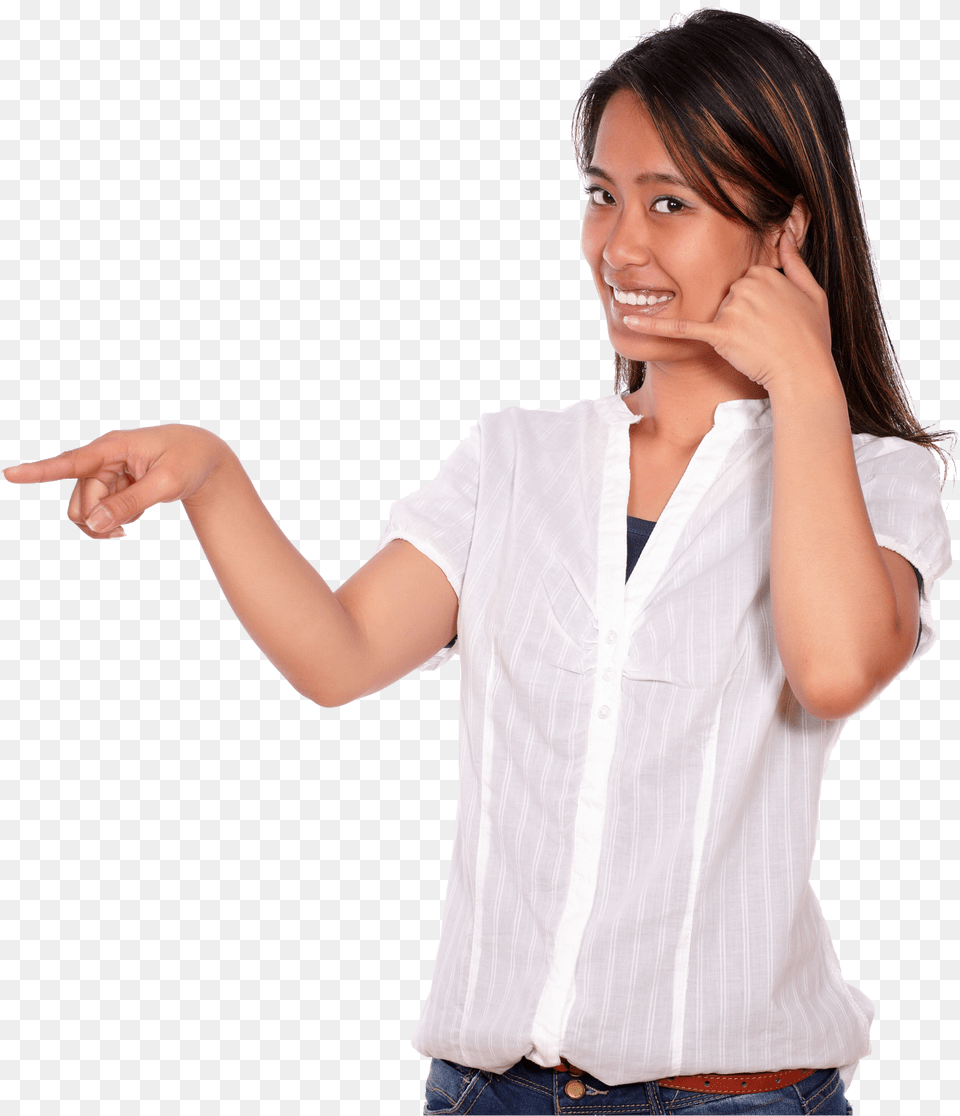 Consumers Are Always Happier With Streamlined Communications Girl Calling A Phone Transparent, Blouse, Hand, Person, Shirt Png Image