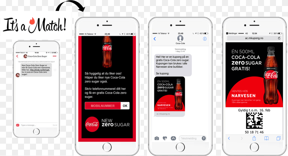 Consumers Redeemed Their Coupon In A Narvesen Store Coca Cola Zero Mobile, Electronics, Mobile Phone, Phone, Qr Code Png