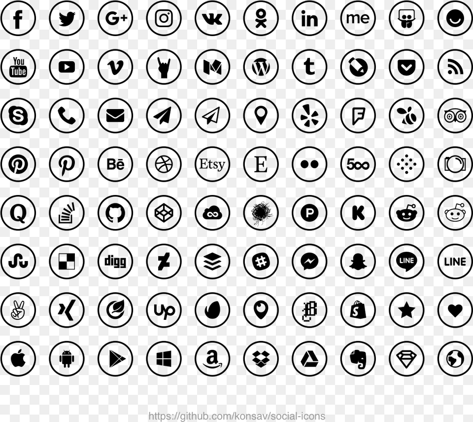 Contact And Social Media Icons Free Png