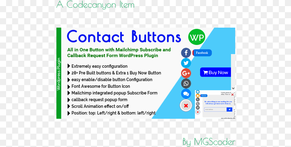 Contact Buttons U2013 All In One Button With Mailchimp Subscribe Vertical, Advertisement, Text, Poster Free Png