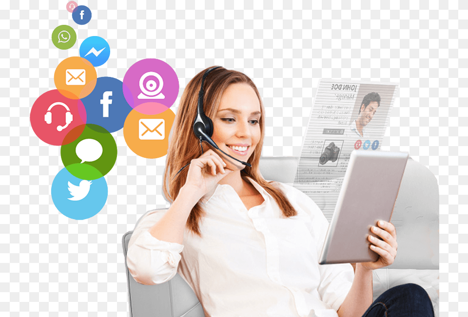 Contact Center Solution Call Centre, Person, Reading, Adult, Female Png Image