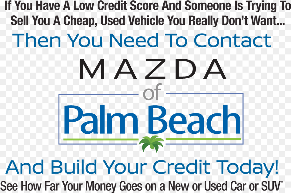 Contact Mazda Of Palm Beach And Build Your Credit Today Nswc Credit Union, Text Png