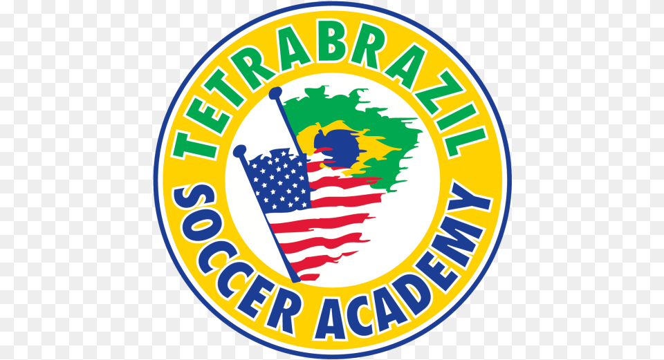 Contact Us Tetra Brazil Soccer Camp, Logo, Badge, Symbol, American Flag Free Png Download