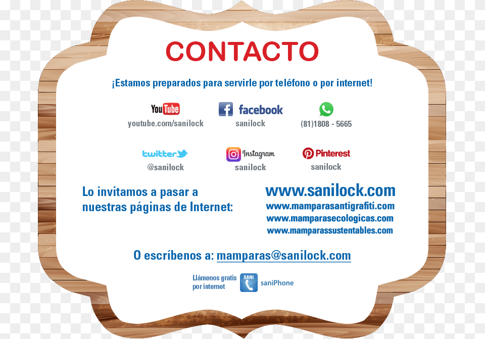 Contacto, Text Png