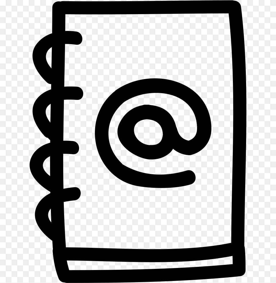 Contacts Book Hand Drawn Icon Download, Spiral, Text, Gas Pump, Machine Free Png