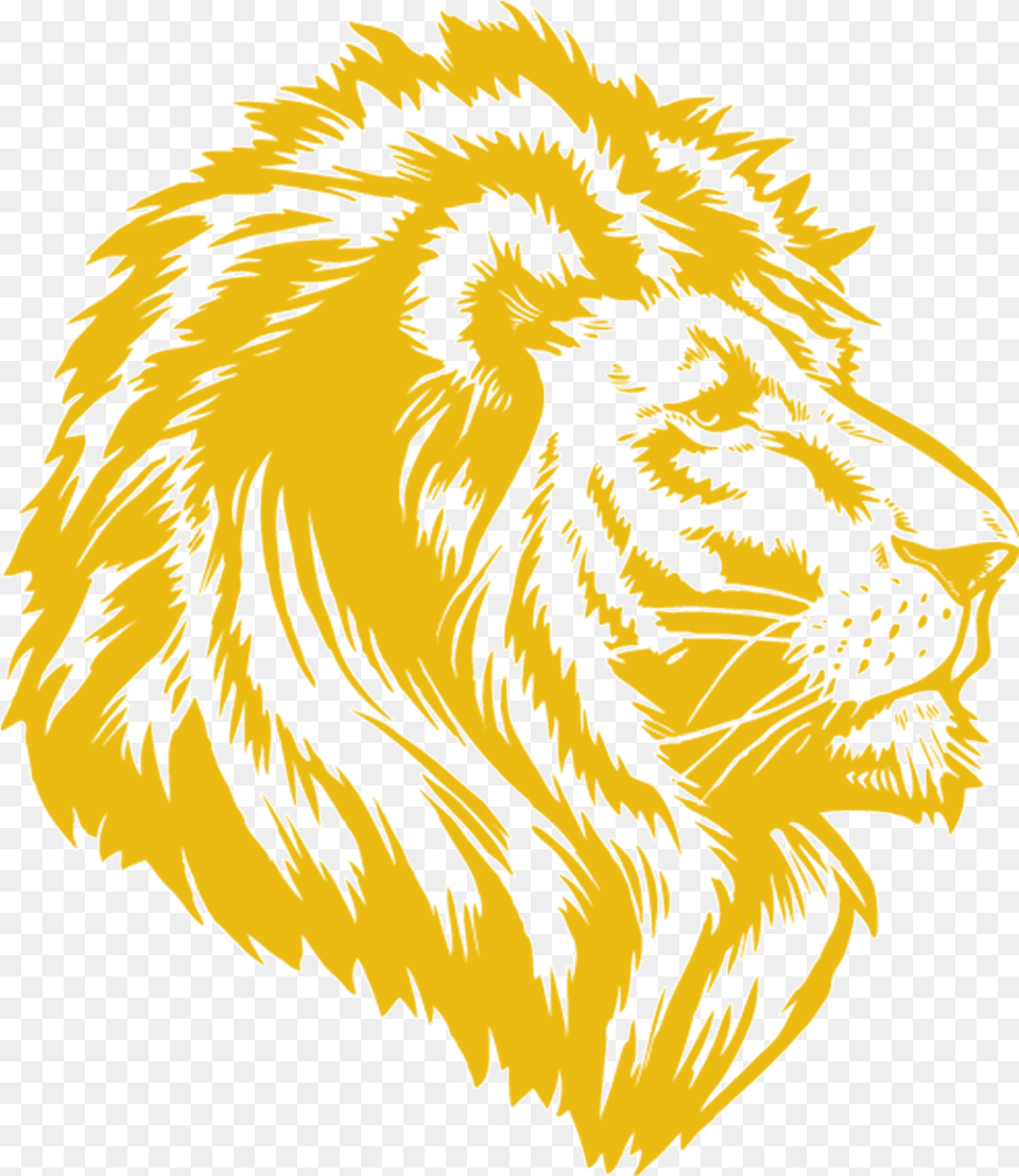 Contactthelion Logogoldpng Lion Stencil Gold Lion Logo, Animal, Mammal, Wildlife, Person Free Png Download