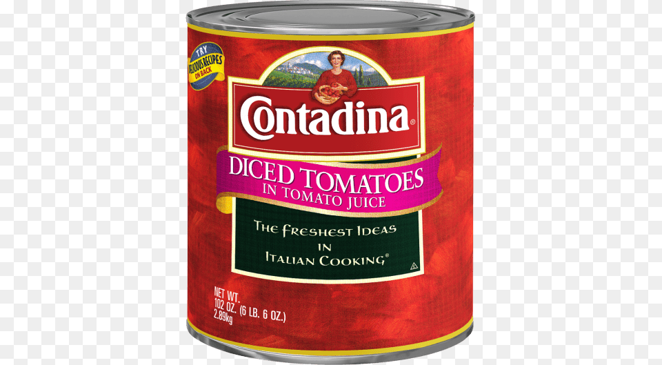 Contadina Diced Tomatoes In Tomato Juice, Aluminium, Tin, Can, Canned Goods Png Image