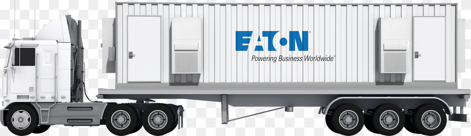 Container On A Flatbed Trailer Truck, Trailer Truck, Transportation, Vehicle, Moving Van Free Png Download